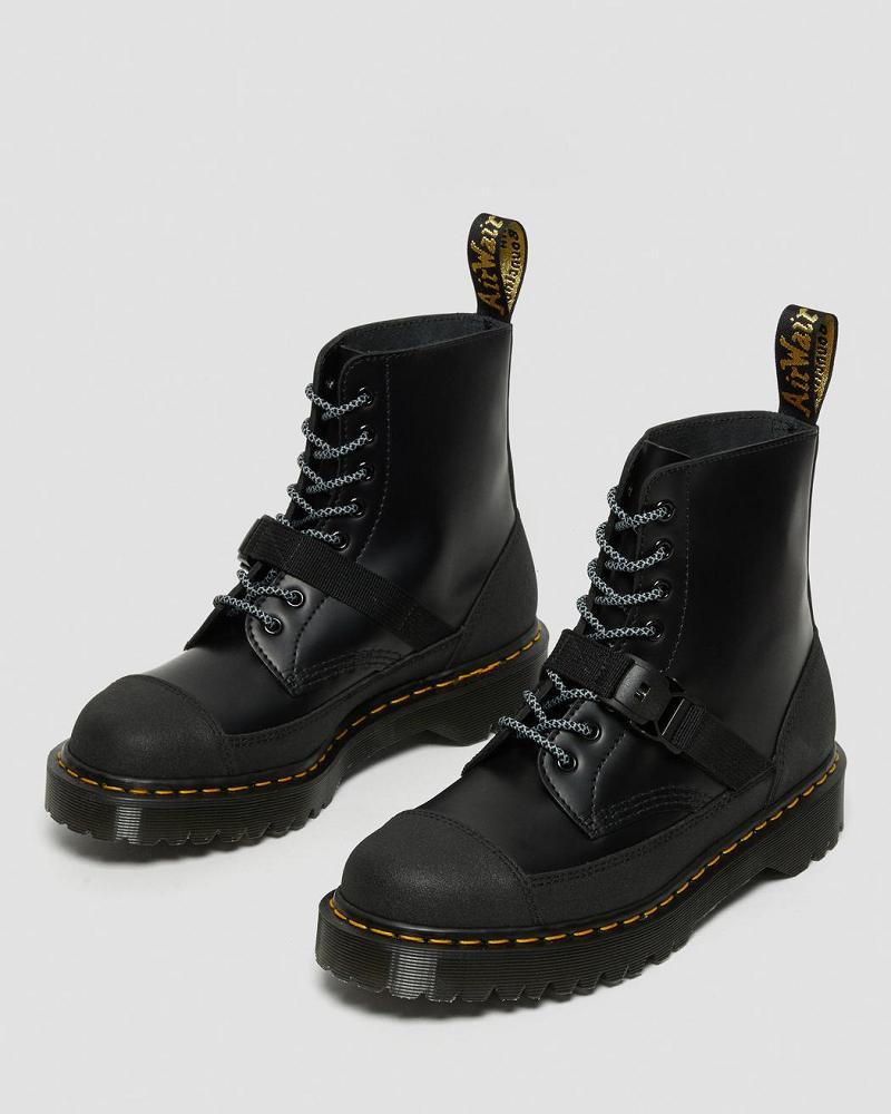 Dr Martens 1460 Bex Tech Made in England Læder Snørestøvler Dame Sort | DK 152JPQ